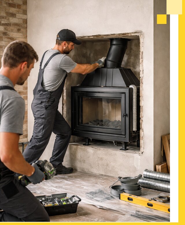 Установка каминных топок в Саяногорске: монтаж, подключение