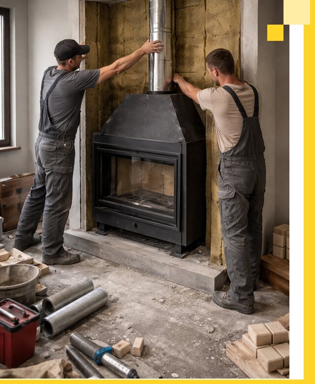 Изготовление и монтаж закрытых каминов в Саяногорске под ключ