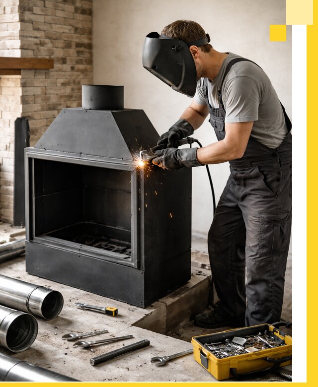 Продажа и установка металлических каминов в Саяногорске под ключ