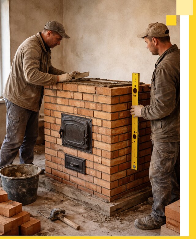 Отопительные печи под ключ в Саяногорске, установка и сборка