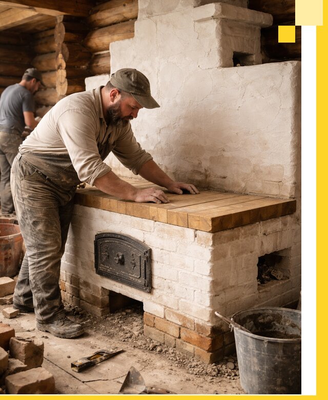 Проектирование и установка русской печи с лежанкой в Саяногорске