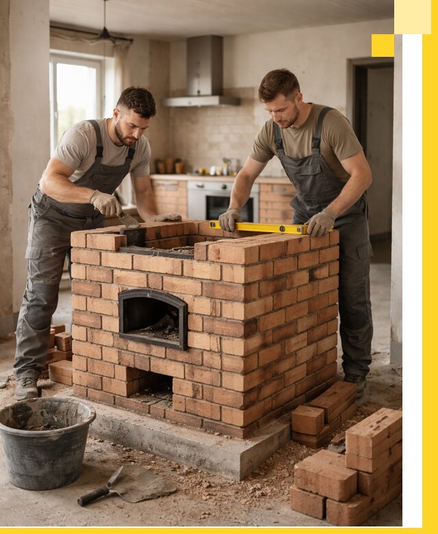 Установка и монтаж печей в частном доме в Саяногорске под ключ