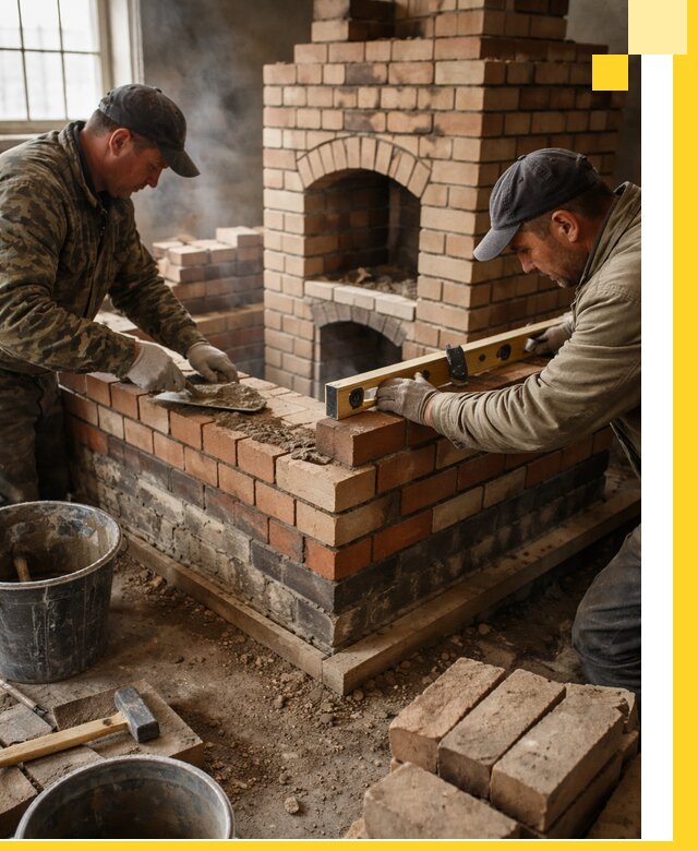 Изготовление и монтаж печей и каминов из кирпича в Саяногорске