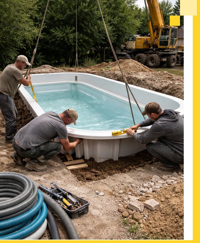 Установка и монтаж композитных бассейнов под ключ в Саяногорске