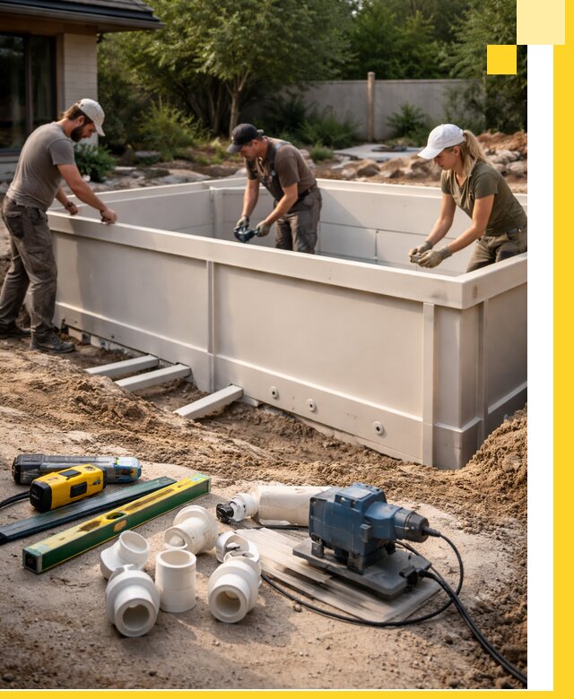 Установка полипропиленовых бассейнов под ключ в Саяногорске