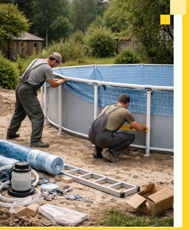 Установка и монтаж каркасных бассейнов в Саяногорске под ключ