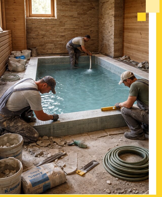 Проектирование и строительство бассейнов для бани в Саяногорске