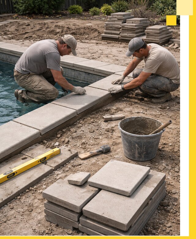 Установка и изготовление копингового камня для бассейнов в Саяногорске