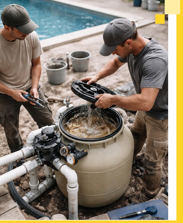 Установка и обслуживание песочных фильтров для бассейнов в Саяногорске