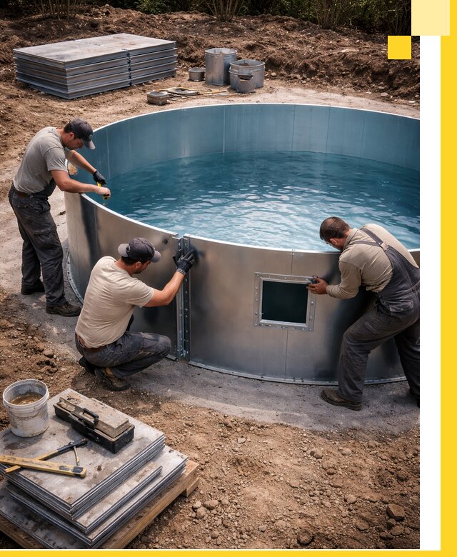 Круглые бассейны под ключ в Саяногорске проектирование и монтаж