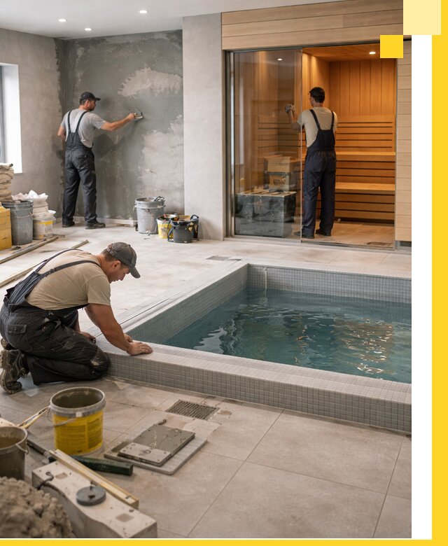 Проектирование и строительство сауны с бассейном в Саяногорске