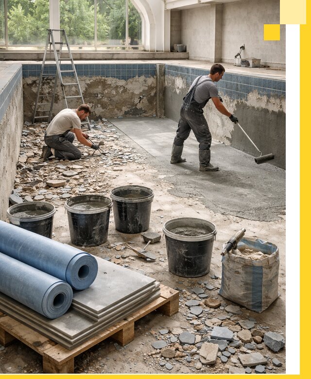 Реконструкция бассейнов в Саяногорске: ремонт, гидроизоляция