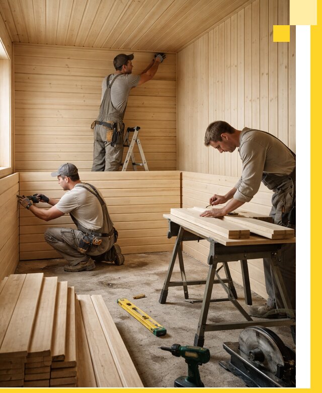 Обшивка саун в Саяногорске из натуральной древесины под ключ