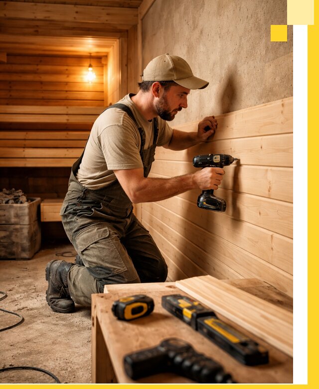 Профессиональная внутренняя отделка бани в Саяногорске под ключ