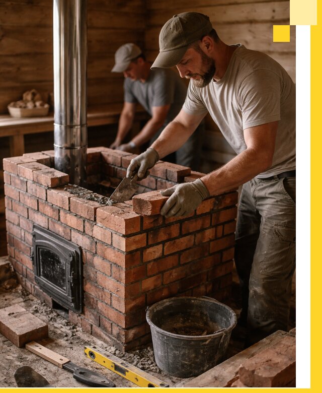 Кирпичные печи для бани под ключ в Саяногорске, проект и монтаж