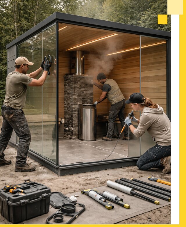 Проектирование и строительство стеклянных бань в Саяногорске