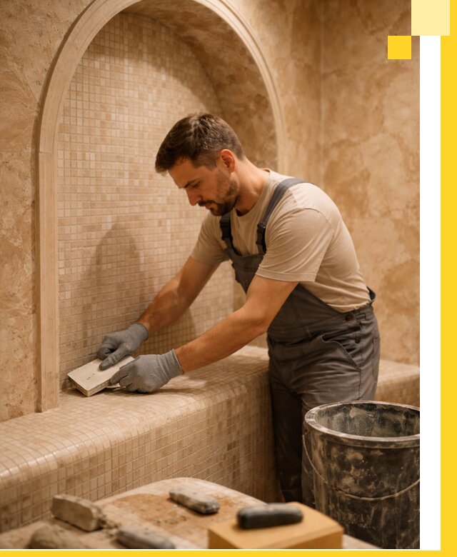 Профессиональная отделка хамамов с мозаикой под ключ в Саяногорске