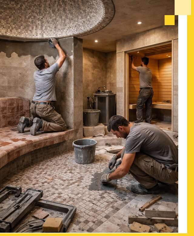 Проект и строительство хамама бани и сауны под ключ в Саяногорске