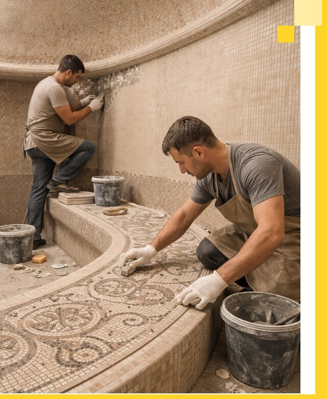 Плитка для хамама в Саяногорске, укладка, подбор и поставка